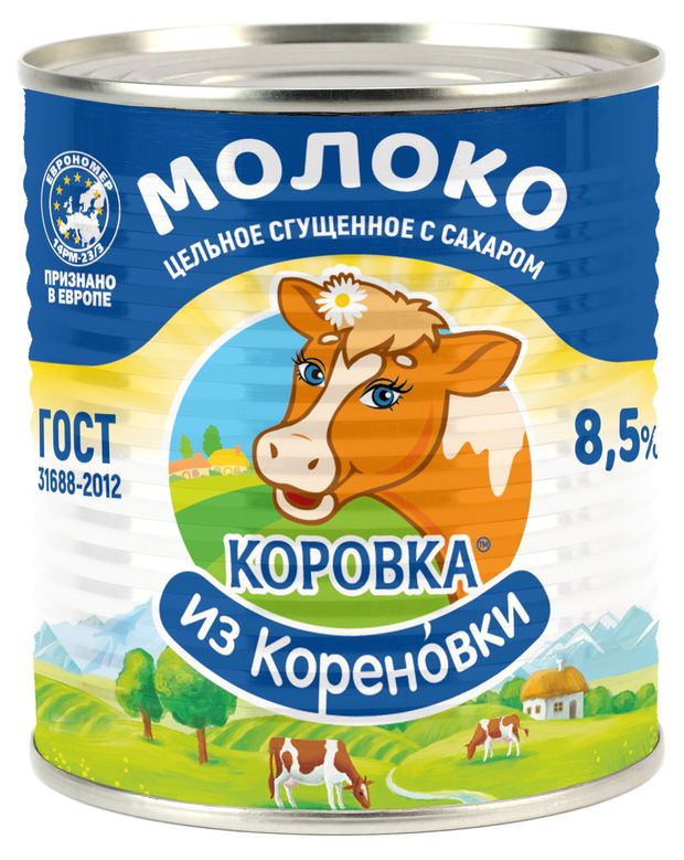 

Молоко сгущенное Коровка из Кореновки цельное с сахаром 8.5%, 380 г