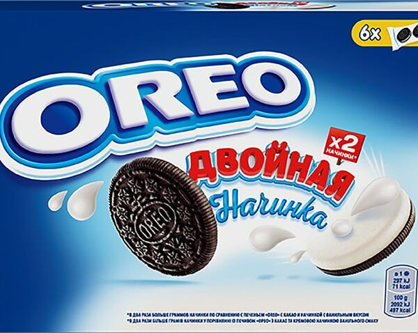 Печенье Oreo с двойной начинкой с ванильным вкусом 170г