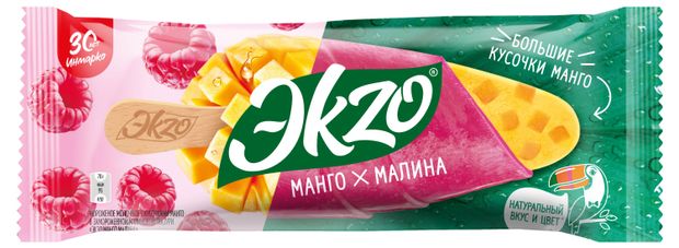 

Мороженое Эkzo Эскимо в фруктовой глазури Манго-Малина, 70 г