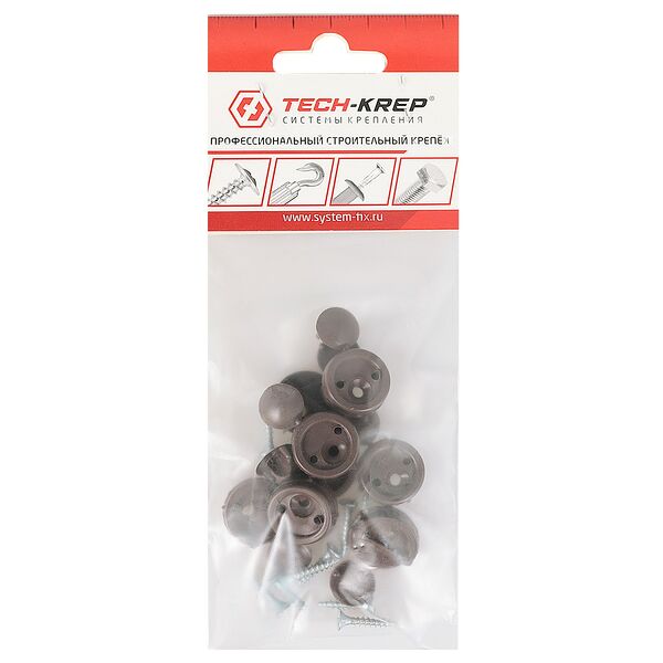 Зеркалодержатель Tech-Krep для мебели с шурупом, 8 шт, темно-коричневый