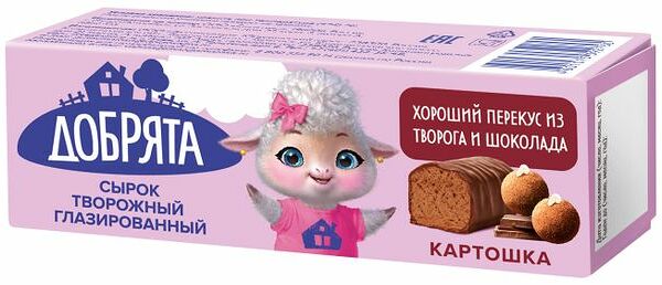 Сырок творожный Добрята Картошка глазированный 18% БЗМЖ, 40 г