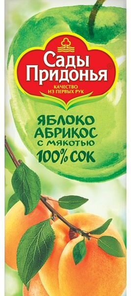 Сок Сады Придонья Яблоко-абрикос с мякотью 1 л