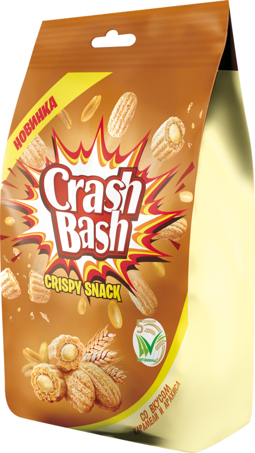 Снеки ESSEN Crashbash со вкусом карамели и арахиса, 150г