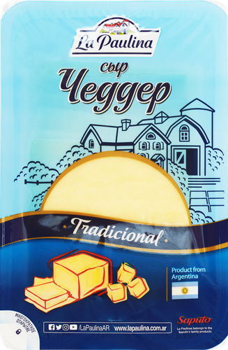 

Сыр полутвердый La Paulina Чеддер Tradicional в нарезке 48% 150 г