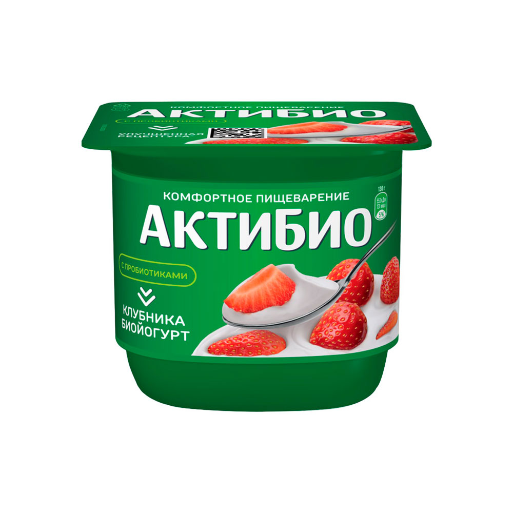 

Йогурт АктиБио с клубникой 2,9% 130 г