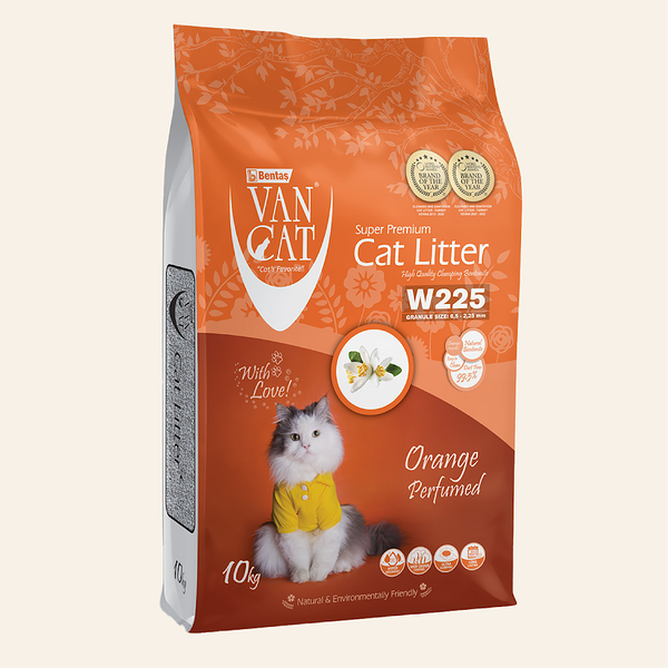 Van Cat Комкующийся наполнитель без пыли с ароматом апельсина 10 кг