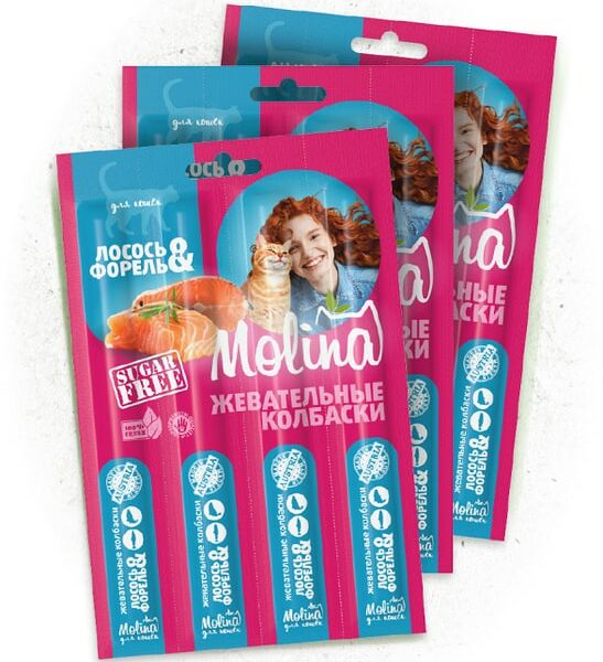 Лакомство для кошек Molina Лосось-форель 20г