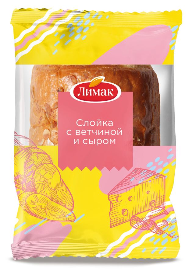 

Слойка Лимак с ветчиной и сыром, 60 г