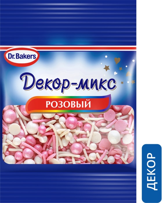 

Посыпка кондитерская Dr.Bakers Декор-микс Розовый 10 г
