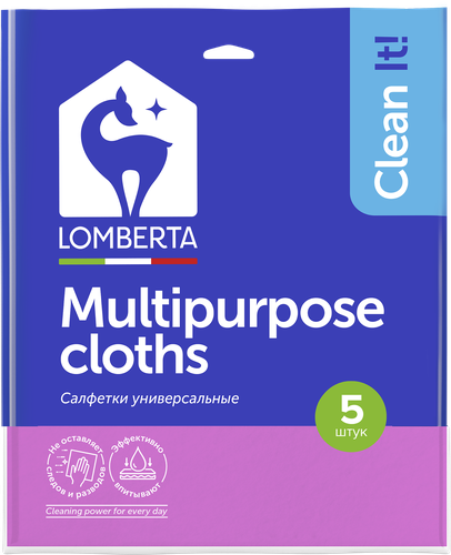 

Салфетка для уборки Lomberta вискоза 5 шт.