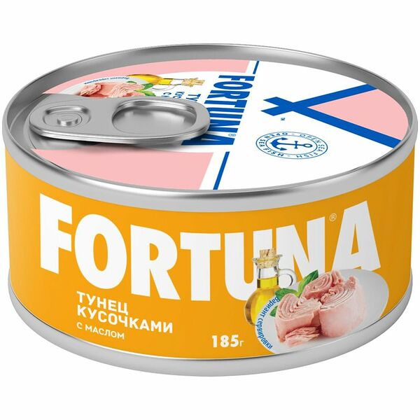 Тунец Fortuna кусочки в масле 185 г