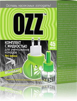 OZZ Комплект с жидкостью для уничтожения комаров 45 ночей