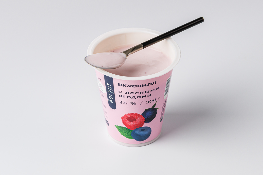 

Йогурт с лесными ягодами ВкусВилл 2,5%, 300 г