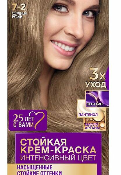 Стойкая крем-краска Palette Интенсивный Цвет Роскошный Блонд 7-2 Холодный Русый, 110 мл