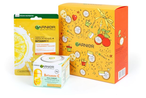 

Набор подарочный Garnier Гель для лица 50 мл + Маска тканевая витамин C, 28 г