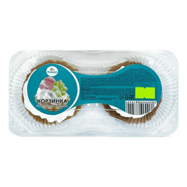 Пирожное Messo корзинка с белковым кремом