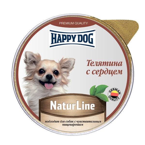 Корм для собак Happy Dog Паштет телятина с сердцем