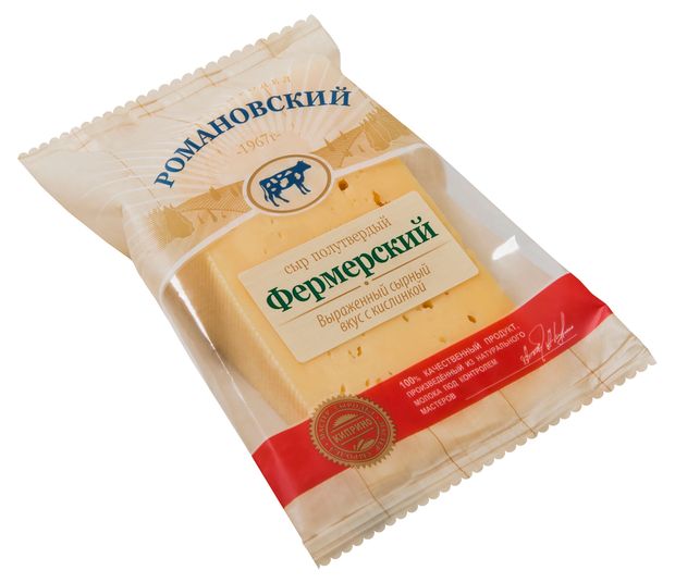 

Сыр полутвердый Романовский Маслосыродел Фермерский 50% 200 г