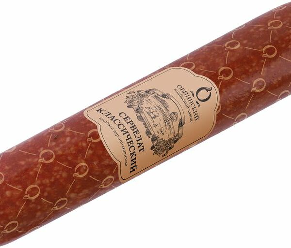 Сервелат Обнинский КЗ Классический варено-копченый