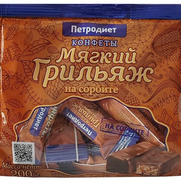 Конфеты Петродиет грильяжные на сорбите 200г