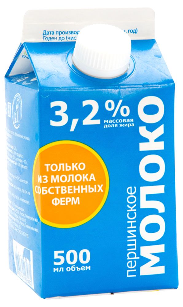 

Молоко пастеризованное Першинское 3.2% ГОСТ, без змж 0.5 л