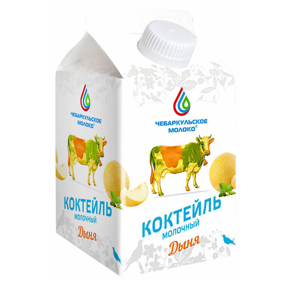 Коктейль молочный Чебаркульское молоко Дыня бзмж 3.2% 500 г