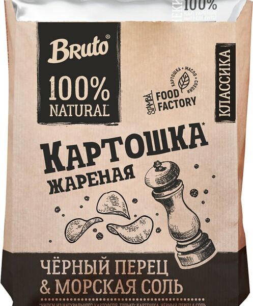 Картошка Bruto жареная Черный перец и Морская соль 120г