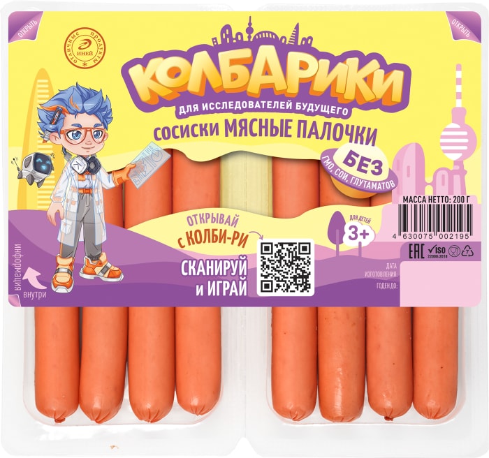 

Сосиски Иней Колбарики Мясные палочки 200 г