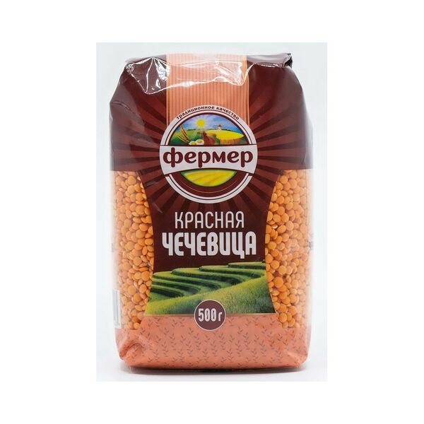 Чечевица красная Фермер целая полированная 500г