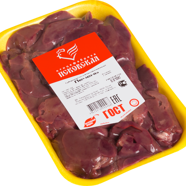 Печень цыплят Псковская Птицефабрика подложка вес 