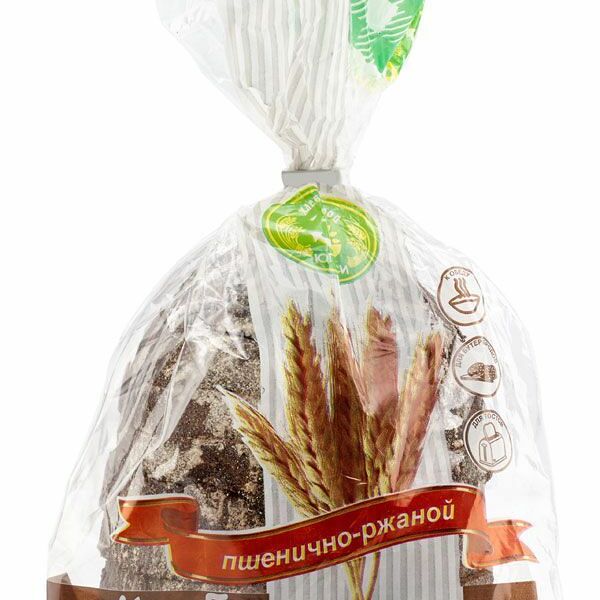 Хлеб Юг Руси ржано-пшеничный заварной в нарезке половинка 300 г