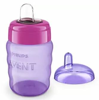 Чашка-поильник с мягким силиконовым носиком Комфорт 260мл 9мес+ фиолетовая