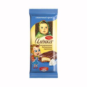 Пирожные бисквитные глазированные Алёнка вкус: сливочный крем, упаковка 5 шт 200 г