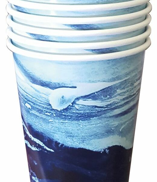 Стаканы одноразовые бумажные Морские волны, 250 мл х 6 шт
