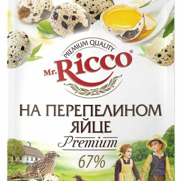 Майонез Mr. Ricco на перепелином яйце 67%, 220мл