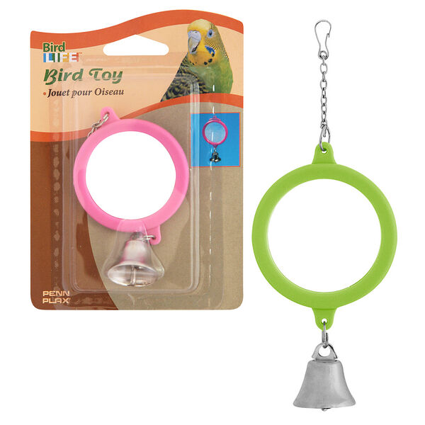 Игрушка для птиц Penn-Plax Зеркало с колокольчиком, цвет в ассортименте
