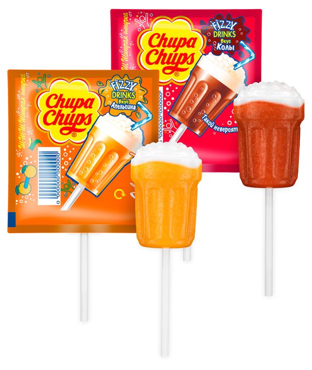 

Карамель Chupa Chups 3D апельсин кола в ассортименте