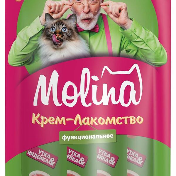 Крем-лакомство Molina Здоровье мочевыводящей системы Утка/Индейка для кошек и котят, 48 г