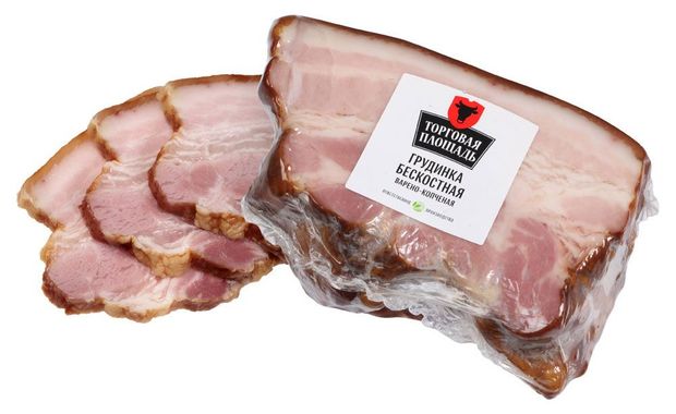 

Грудинка Торговая площадь копчено-вареная бескостная, весовая