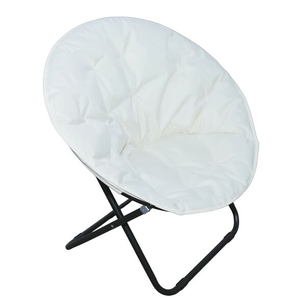 Кресло Луна Молочный, 80х80х80/36 см, оксфорд/сталь