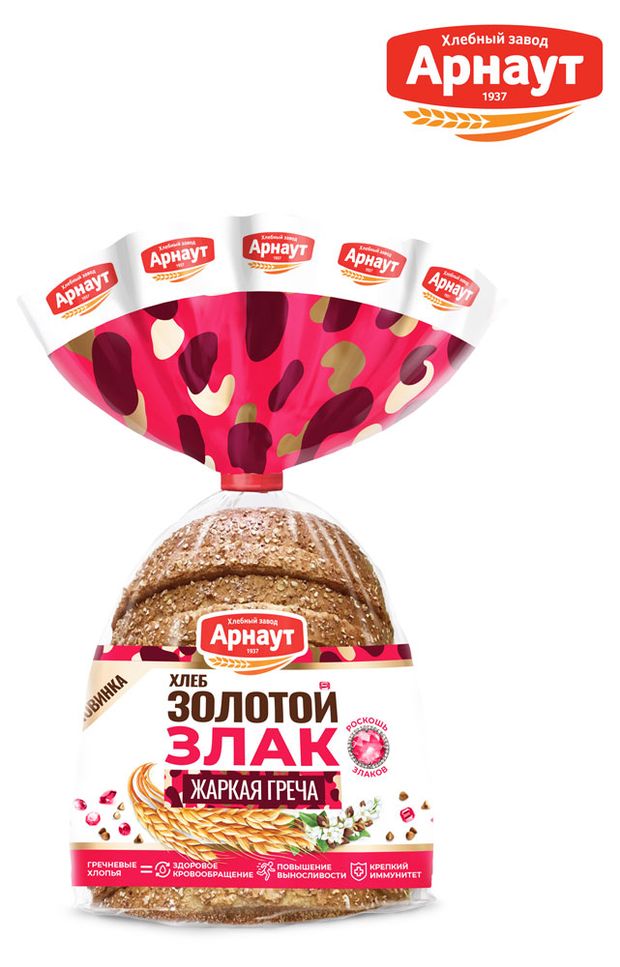 

Хлеб Арнаут Золотой Злак с гречневыми хлопьями нарезка