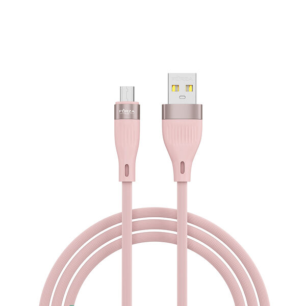 Forza кабель для зарядки агама microusb, 1м, быстрая зарядка 2.4а, 12w, прорезиненный, 4 цвета
