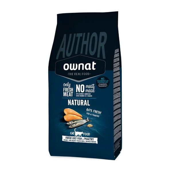 Author Сухой корм Ownat для кошек, с жирной рыбой и свежим мясом домашней птицы, 1,5 кг