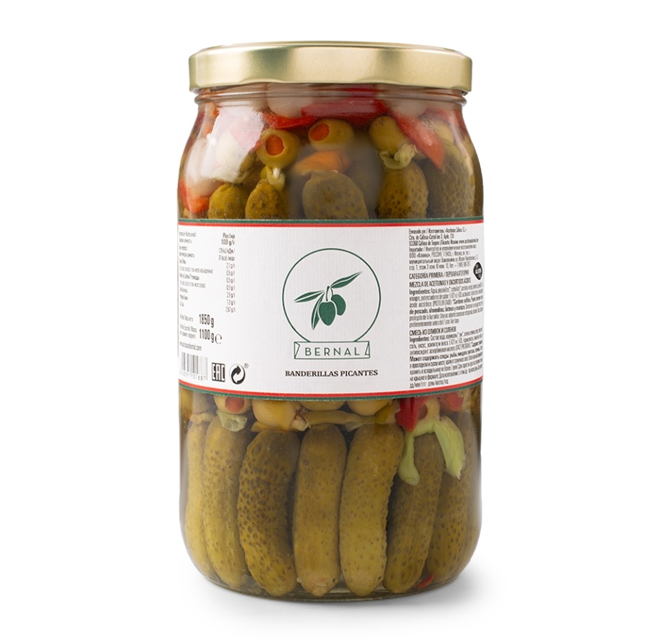 

Ассорти овощное Bernal оливки, корнишоны, каперсы, белый лук, сладкий перец 1900 г, Испания