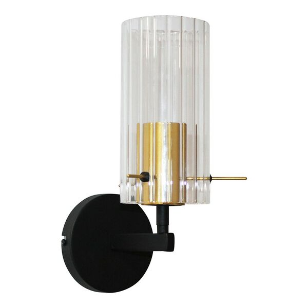 Светильник настенный Элетех Эсми, Е27, 60 Вт, черный, золото 30х22.4 см