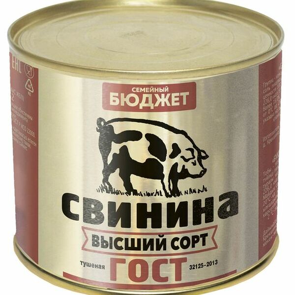 Свинина тушеная Семейный бюджет, ГОСТ, высший сорт 500 г