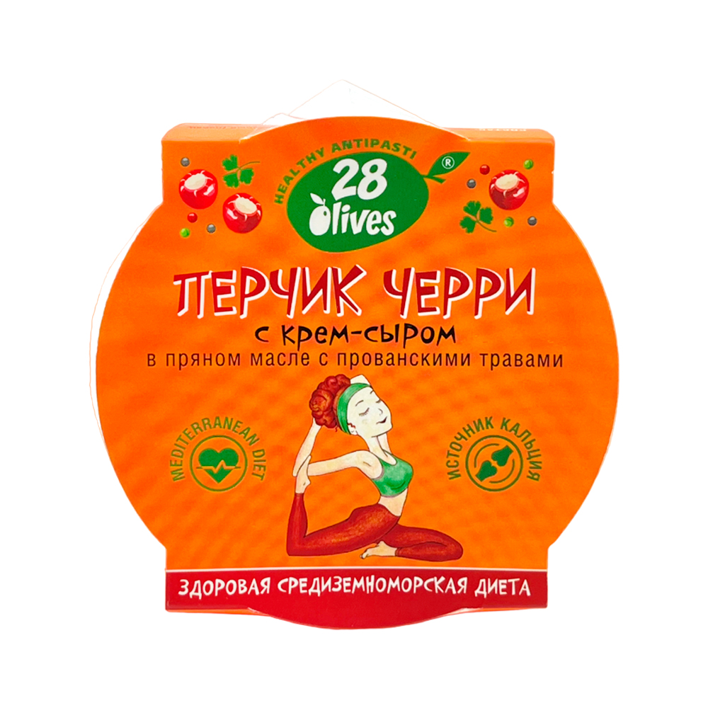 

Перец 28 Olives черри с крем-сыром в пряном масле