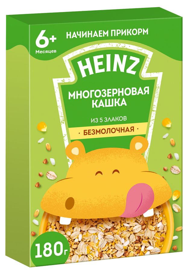 

Каша многозерновая HEINZ безмолочная из 5 злаков, с 6 месяцев, 180г