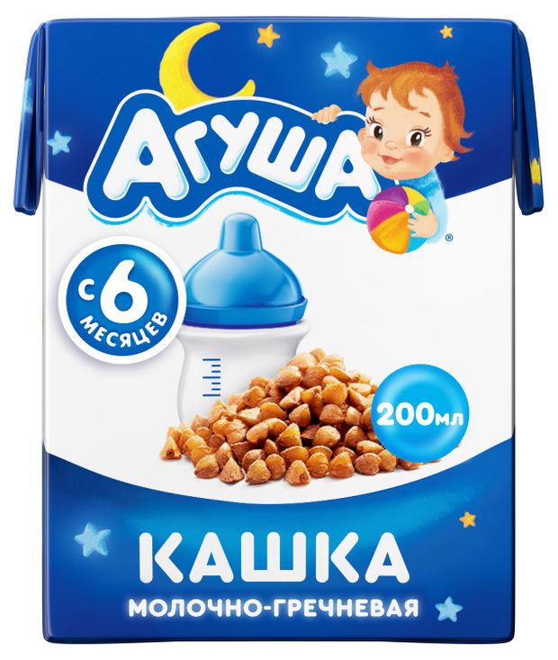 

Каша жидкая Молочная Гречневая Агуша Засыпай-ка 200 мл с 6 месяцев