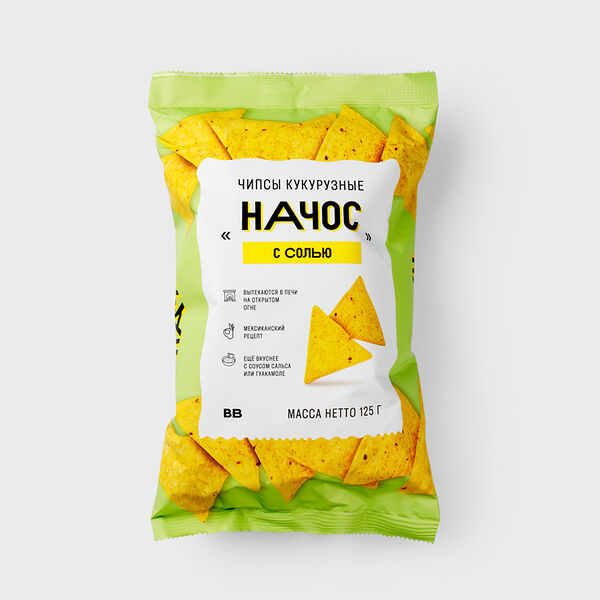 Чипсы кукурузные Начос с солью